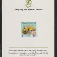 Easdale 1988 Flora & Fauna definitive 36p (shell) imperf mounted on Format International Proof Card