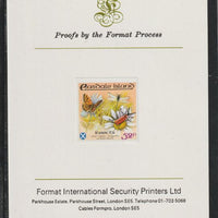 Easdale 1988 Flora & Fauna definitive 52p (Butterfly & Insects) imperf mounted on Format International Proof Card