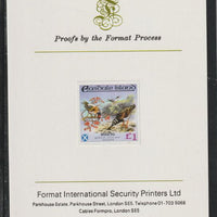 Easdale 1988 Flora & Fauna definitive £1 (Birds) imperf mounted on Format International Proof Card