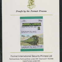Davaar Island 1983 Locomotives #1 Canadian National Class V1-a loco No.9000 26p se-tenant imperf proof pair mounted on Format International proof card,