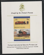 Davaar Island 1983 Locomotives #1 Furness Railway Class N1 4-6-4T loco 70p se-tenant imperf proof pair mounted on Format International proof card,