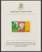 Zaire 1979 River Expedition 10k (Diamond, Cotton Ball & Tobacco Leaf)imperf mounted on Format International proof card as SG 955