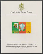 Zaire 1979 River Expedition 10k (Diamond, Cotton Ball & Tobacco Leaf)imperf mounted on Format International proof card as SG 955
