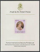 Nevis 1980 Queen Mother's 80th Birthday $2 imperf mounted on Format International proof card as SG 50