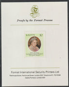 St Kitts 1980 Queen Mother's 80th Birthday $2 imperf mounted on Format International proof card as SG 48
