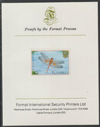 Tuvalu 1983 Dragonflies 40c imperf mounted on Format International proof card