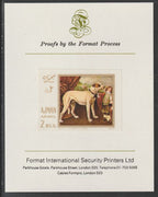 Ajman 1968 Paintings with Dogs #2 imperf mounted on Format International proof card, as Mi 272B