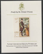 Ajman 1968 Paintings with Dogs #6 imperf mounted on Format International proof card, as Mi 276B