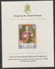Ras Al Khaima 1972 Portraits of Mozart #1 imperf mounted on Format International proof card, as Mi 642B