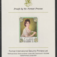 Ras Al Khaima 1972 Portraits of Mozart #4 imperf mounted on Format International proof card, as Mi 645B