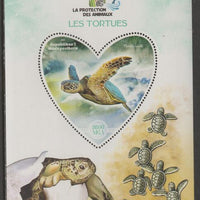 Madagascar 2017 Animal Protection - Turtles perf deluxe sheet containing one heart shaped value unmounted mint