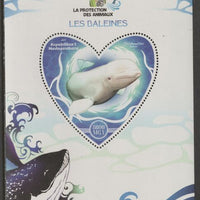 Madagascar 2017 Animal Protection - Whales perf deluxe sheet containing one heart shaped value unmounted mint