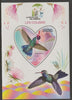 Madagascar 2017 Animal Protection - Humming Birds perf deluxe sheet containing one heart shaped value unmounted mint