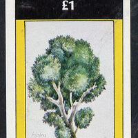 Bernera 1982 Trees (Holm Oak) imperf souvenir sheet (£1 value) unmounted mint