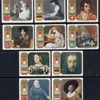 Sharjah 1972 Sapporo Winter Olympics (Paintings) perf set of 10 unmounted mint, Mi 953-62A*