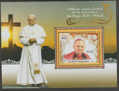 Madagascar 2020 Pope John Paul perf m/sheet #4 containing one value unmounted mint