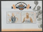 Ivory Coast 2018 Basketball,perf sheet containing two values unmounted mint