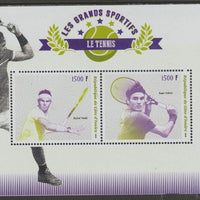 Ivory Coast 2018 Tennis,perf sheet containing two values unmounted mint