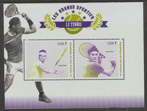 Ivory Coast 2018 Tennis,perf sheet containing two values unmounted mint