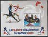 Madagascar 2018 France Football Champions perf m/sheet #2 containing one value unmounted mint