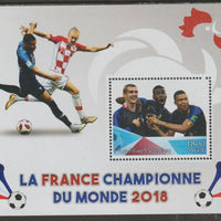 Madagascar 2018 France Football Champions perf m/sheet #2 containing one value unmounted mint