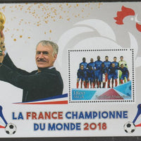 Madagascar 2018 France Football Champions perf m/sheet #3 containing one value unmounted mint