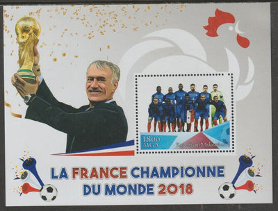Madagascar 2018 France Football Champions perf m/sheet #3 containing one value unmounted mint