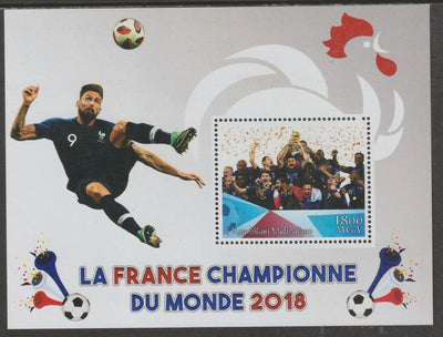 Madagascar 2018 France Football Champions perf m/sheet #4 containing one value unmounted mint