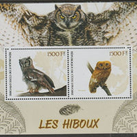 Ivory Coast 2017 Owls perf sheetlet containing two values unmounted mint