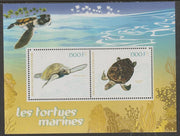 Ivory Coast 2017 Marine Turtles perf sheetlet containing two values unmounted mint