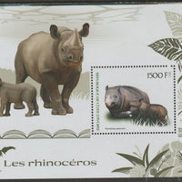 Ivory Coast 2017 Rhinos perf m/sheet containing one value unmounted mint