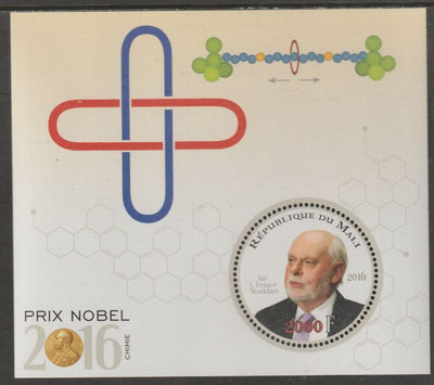 Mali 2016 Nobel Prize for Chemistry - Sir J Fraser Stoddart perf sheet containing one circular value unmounted mint