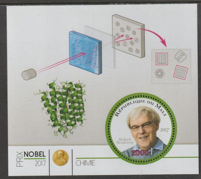 Mali 2017 Nobel Prize for Chemistry - Richard Henderson perf sheet containing one circular value unmounted mint
