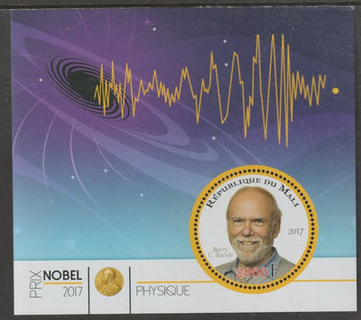 Mali 2017 Nobel Prize for Physics - Barry Barish perf sheet containing one circular value unmounted mint