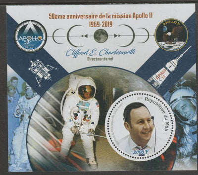 Mali 2019 50th Anniversary of the Apollo 11 Mission perf sheet #5 Clifford Charlesworth containing one circular value unmounted mint