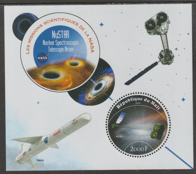 Mali 2020 NASA Scientific Space Missions - NuSTAR perf sheet containing one circular value unmounted mint