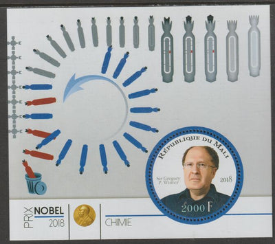 Mali 2018 Nobel Prize for Chemistry - Sir Gregory Winter perf sheet containing one circular value unmounted mint