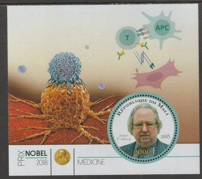 Mali 2018 Nobel Prize for Medicine - James P Allison perf sheet containing one circular value unmounted mint