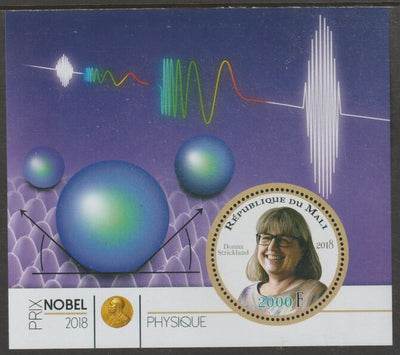 Mali 2018 Nobel Prize for Physics - Donna Strickland perf sheet containing one circular value unmounted mint