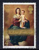 Great Britain 1967 Christmas 4d (Murillo) single with massive horiz smudging of gold unmounted mint SG 757var