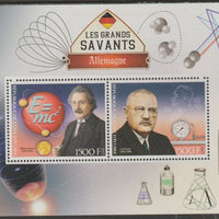 Ivory Coast 2017 Great Scholars of Germany #1 - Einstein & Bosch perf sheet containing two values unmounted mint
