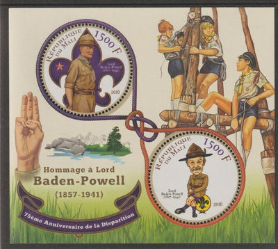Mali 2016 Baden Powell - Scouts perf sheet containing two circular values unmounted mint