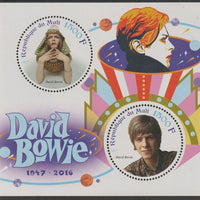 Mali 2017 David Bowie perf sheet containing two circular values unmounted mint