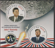 Mali 2017 John F Kennedy Birth Centenary perf sheet containing two circular values unmounted mint