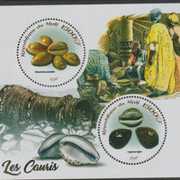 Mali 2018 Cowrie Shells perf sheet containing two circular values unmounted mint