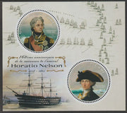 Mali 2018 Horatio Nelson perf sheet containing two circular values unmounted mint
