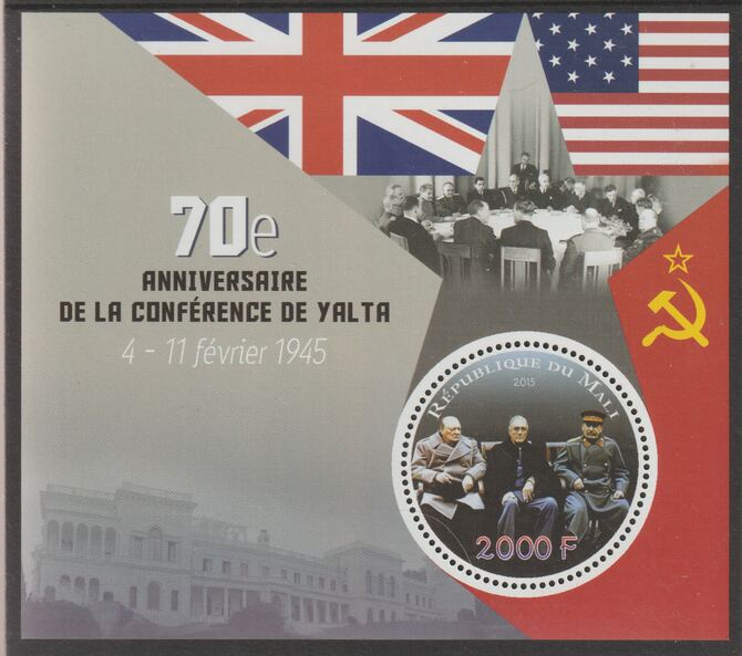 Mali 2015 Yalta Conference - 70th Anniversary perf sheet containing one circular value unmounted mint
