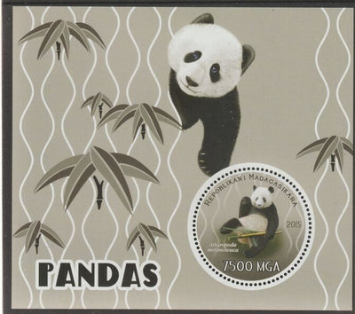 Madagascar 2015 Pandas perf sheet containing one circular value unmounted mint