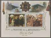Ivory Coast 2017 Renaissance Painters - Jean van Eyck perf sheet containing two values unmounted mint