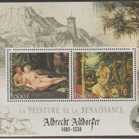 Ivory Coast 2017 Renaissance Painters - Albrecht Altdorfer perf sheet containing two values unmounted mint